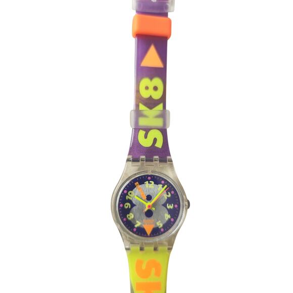 Vintage Swatch lady watch "Snow Collage" LK138 new old stock in box with battery - Picture 4 of 6